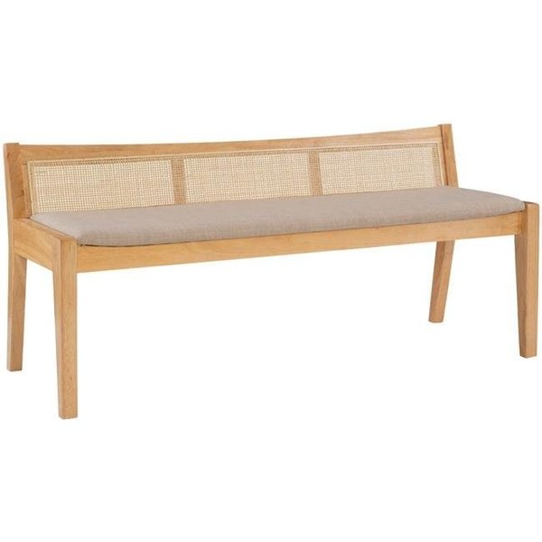 Powell Powell D1277S19 52.36 in. Nassau Rattan Cane Bench with Back; Beige D1277S19